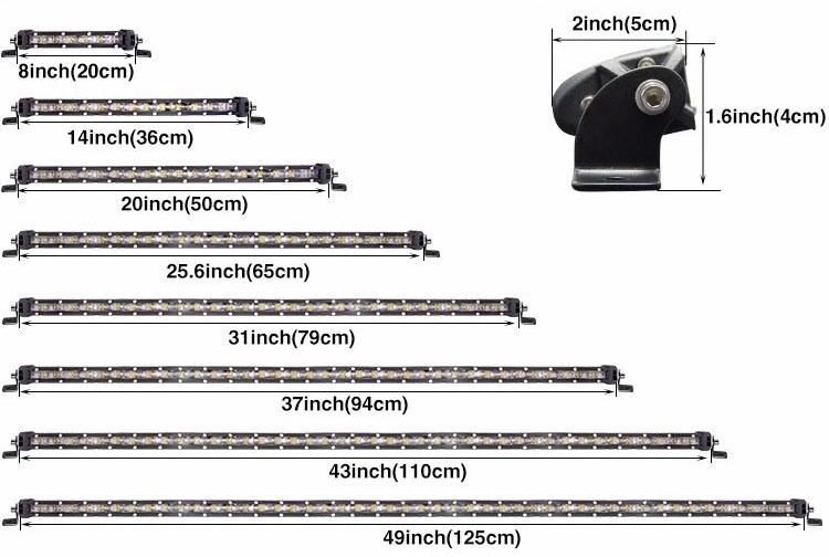 Bonsen 6D Oval 8inch Aurora 4X4 Wholesale Truck Offroad Car Single Row Super Bright Super Slim LED Light Bar