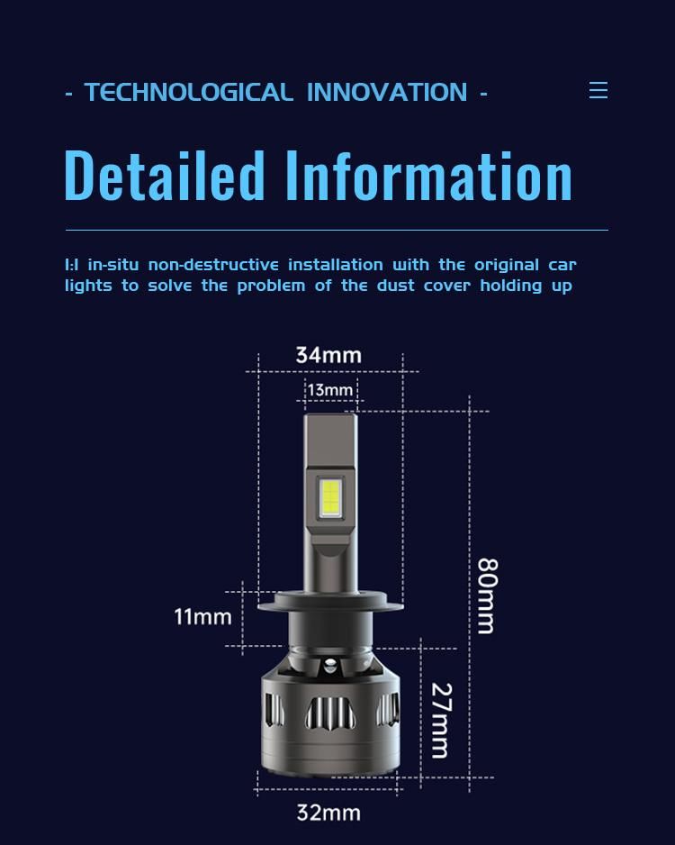 F3s Flip Chip High Lumen 110W 22000lm High and Low Beam H4 LED Headlight H7 LED Headlight Bulb H11 LED Headlight Bulb