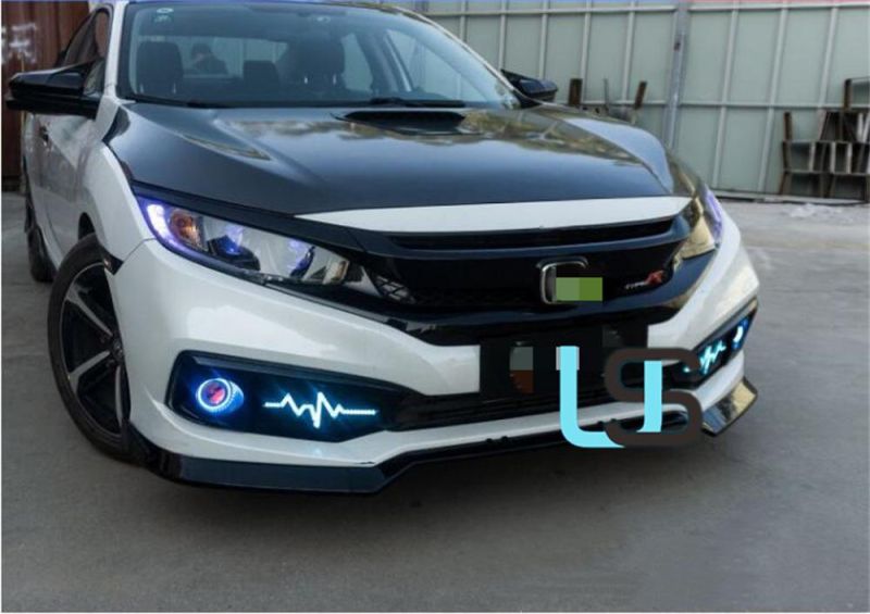 OEM DRL Fog Driving Lamps Front Bumper Auto Brake Reverse Daytime Running Light with Turn Signal for Honda Civic 2016-2018