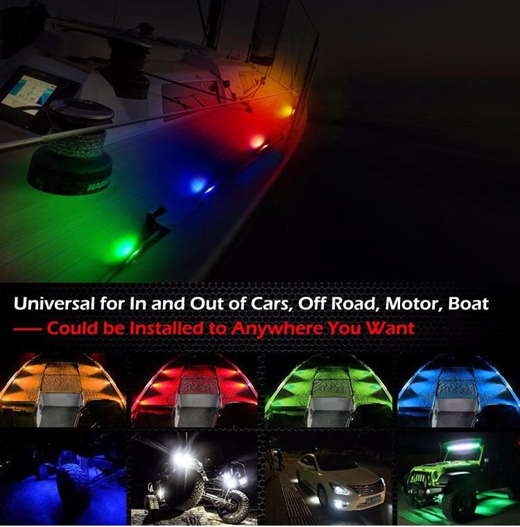 Bluetooth Multicolor APP Neon for Jeep Truck Car ATV SUV Vehicle Boat Offroad 8 Pods LED Lamp Kit RGB LED Pod Rock Lights
