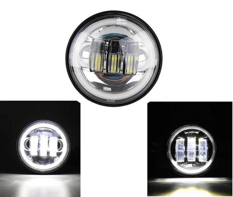 4-1/2" 4.5 Inch LED Passing Light Auxiliary Lamp for Harley Davidson Sportster Motorcycle White DRL Halo Angel Eyes Fog Light