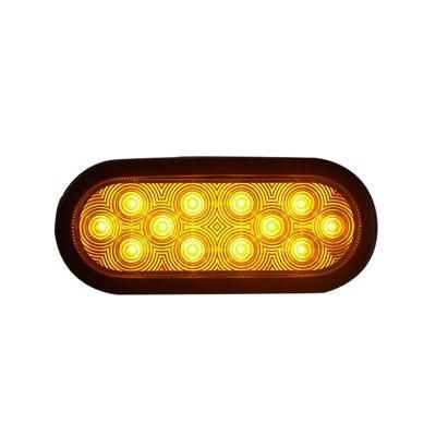 DOT SAE Approval UV PC Stop Turn Oval 6 Inch 10-30 Volt LED Tail Lights for Truck Trailer RV