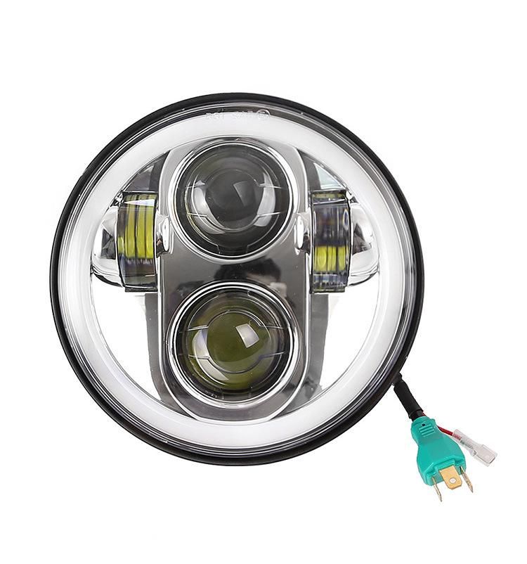 5.75 Inch Round 40W White DRL High/Low LED Motorcycle Headlight