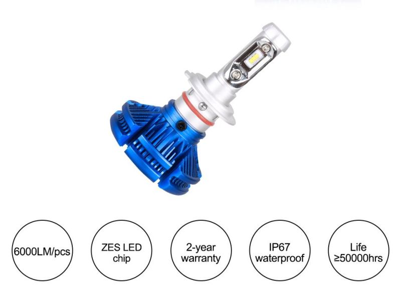 H7 Auto Headlight LED Kits Car X3 LED Bulbs H4/H11/9005/9006/H3 12V/24V 50W 6000lm White Replace Fog Lamp 3000K Headlamp