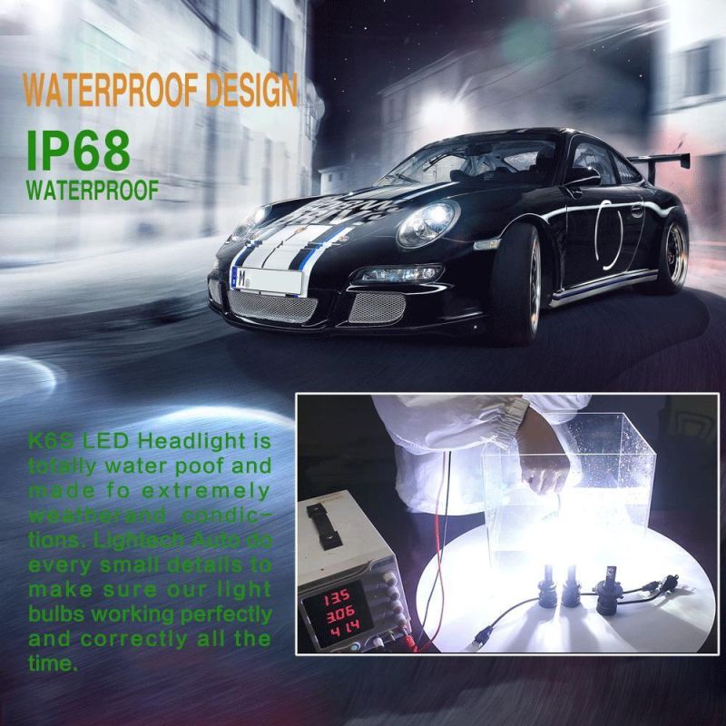 Gj K6s H7 Inner Canbus 90W LED Light for Auto Headlamp H1 H3 H4 H11 H15 Models 8000lm