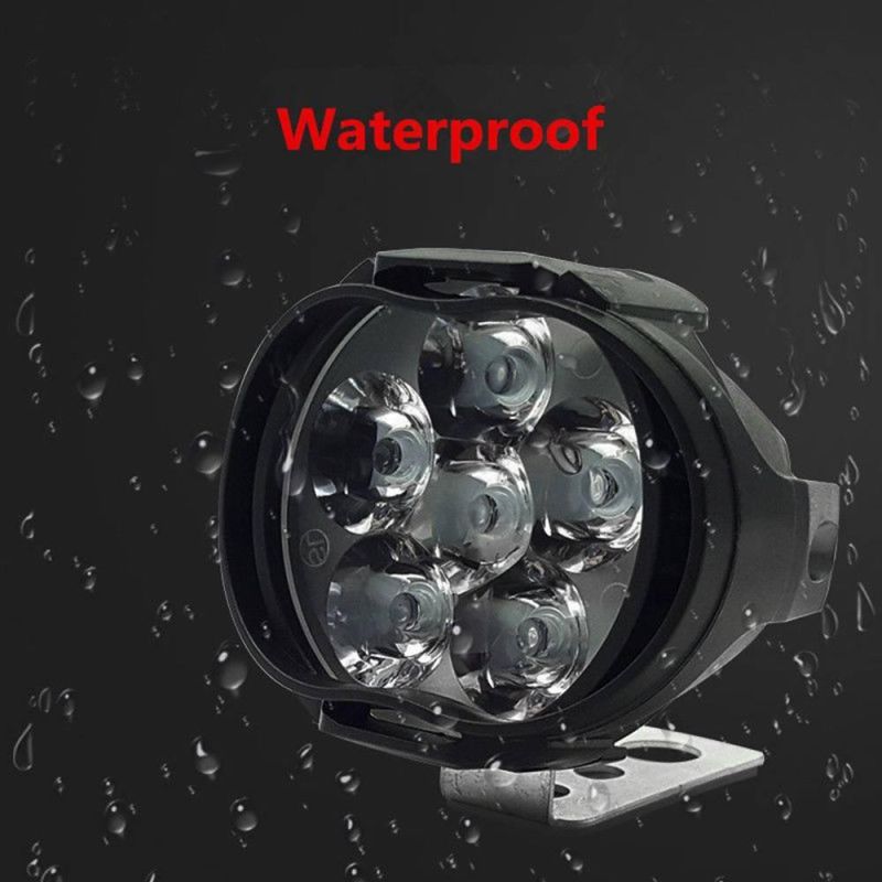 9 LEDs Motorcycle Work Light 15W 6500K DC85V Waterproof Shockproof Round Square Mini Spotlight White Fog Lamp
