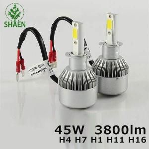 New LED Lightting C6 H4 12V 24V H8 H9 H11 COB LED Car Headlight