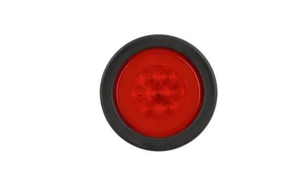 LED Tail Light 4" Sonically Sealed Round Trailer Truck Stop Turn Brake Tail Light Durable Design Waterproof Light Truck Neon Halo Effect LED Trailer Tail