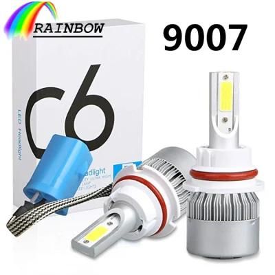 C6 LED Car Headlights 6000K COB Auto Headlamp Bulbs H1 H3 H4 H7 H11 9004 9005 9006 9007 Car LED Fog Headlights Lamps