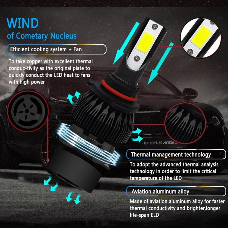 Factory Supply Hot Selling Best Selling 6500K 8000lm 12V 24V C6 H4 Car LED Headlight Auto Headlight for Car