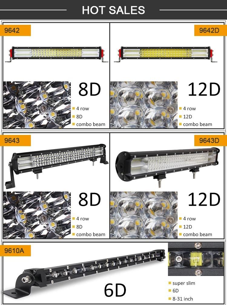 High Power Super Bright 8d Driving LED Bar off Road ATV UTV 4X4 10" 20" 30" Inch Car 2 Single Row LED Light Bar