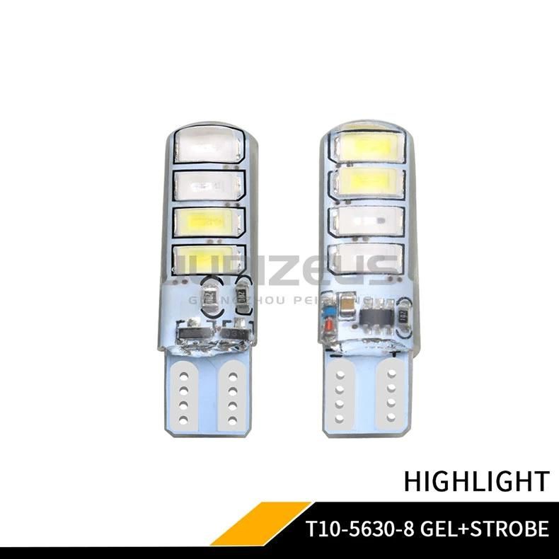 Factory Direct T10 5630 8SMD Silicone Flashing Two-Color LED License Plate Light Width Lamp Door Light