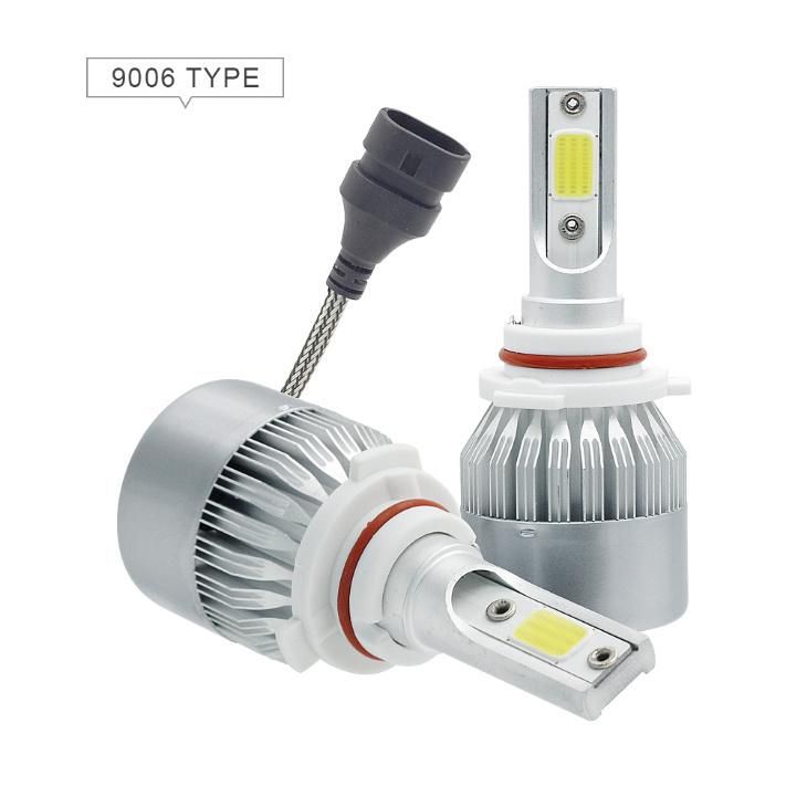 Foco De LED 9007 72W 7600lm LED H1 H3 H4 H7 H11 9005 9006 9007 C6 COB LED Car Headlight Bulbs 6000K 12V 24V DC