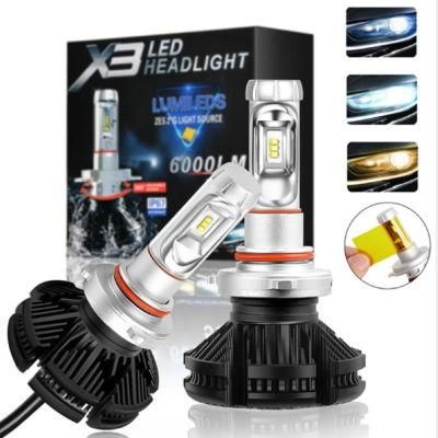 Super Bright Zes X3 H4 Low 8000lm LED and Car Headlight Auto 9005 9006 LED Headlight
