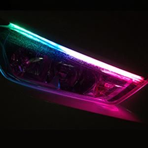 Car Headlight LED Strips, Exterior Car LED Strip Lights with Dreamcolor Chasing, Flexible Waterproof LED Daytime Running Light Strip Wireless APP Controlled DRL