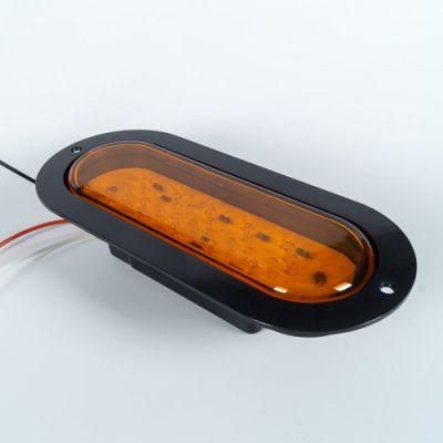 6 Inch Amber Oval LED Stop Turn Trailer Tail Lights