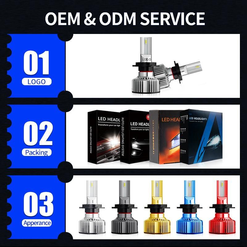 Custom OEM ODM F2 50W 6500K Mini 880 H11 9005 9006 Single Beam Motorcycle Light Car LED Headlight Bulbs
