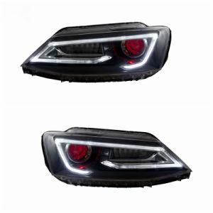 for Jetta1/Sagita LED Headlight 2012-2018 A5 Design with LED DRL Moving Turn Signal Xenon Head Lamp