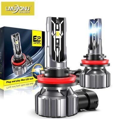 Lmusonu New Mini Size E2 LED Headlight All in One Plug and Play 36W 8000lm H4 H7 H11 9005 9006 9012