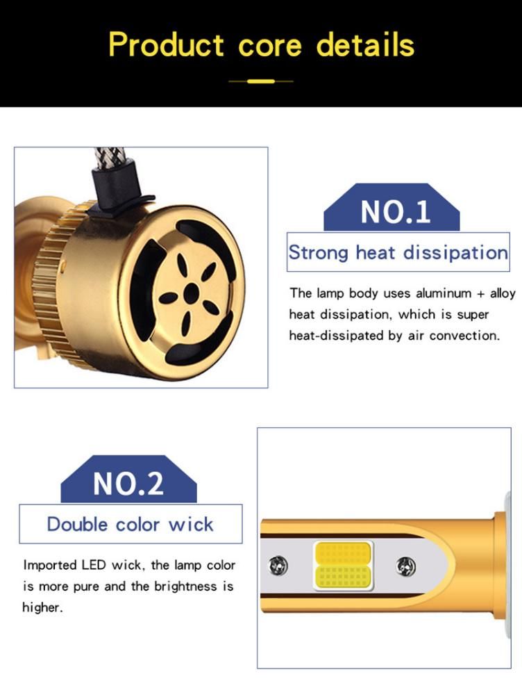Dual Color C6 LED Car Light H4 H7 H11 H13 9005 9006 9004 9007 H8 9012 H16 Psx24