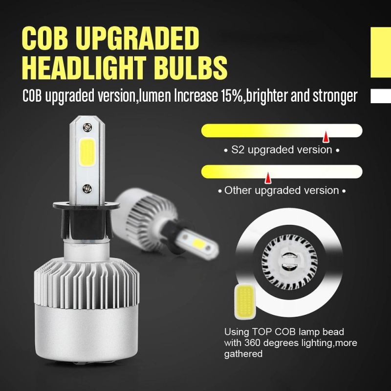 Wholesale Cheap Car H3 S2 LED Headlight for Auto 72W 8000lm