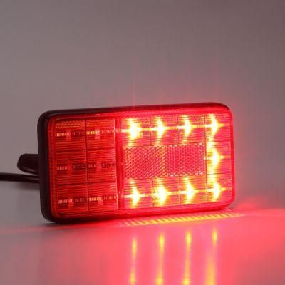 E-MARK Adr 12V Rectangle Truck Trailer Rear Light LED Turn Stop Tail Lamp