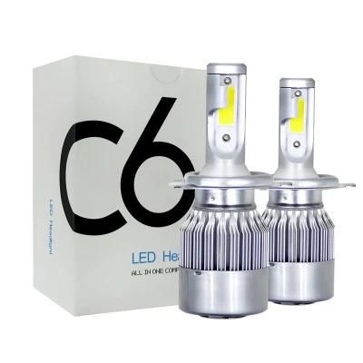 Factory Wholesale Price C6 Car Headlight 6000K 9005 H7 H11 H4 Light Bulb for Car