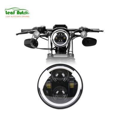 5.75 Inch Round LED Projection Headlight for 2012-2016 Harley Fld Davidson Touring Rod Fatboy White DRL LED Motorcycle Headlamp 5.75&quot;