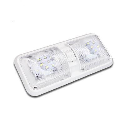Surface Mount LED Double Bulbs RV Overhead Light with Switch