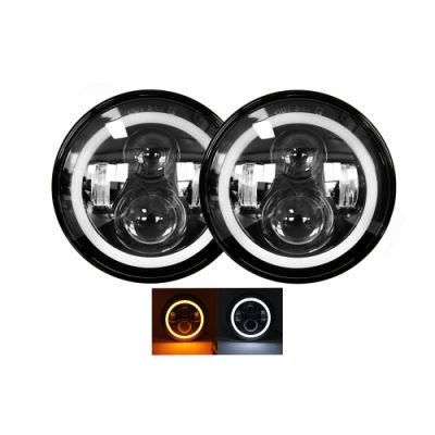 High Low Beam 12V Angle Eyes Round Motorcycles 7 Inch Round Jeep LED Headlights