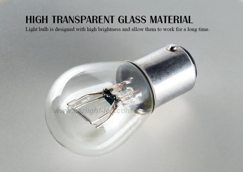 P21/5W S25 Car Clear Glass Lamp Brake Tail Bulb Truck Bus Indicator Halogen Lamp