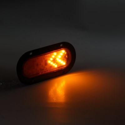 Factory Manufacturer High Quality Amber 6 Inch Oval Jumbo Truck Trailer LED Arrow Tail Turn Light Auto Light