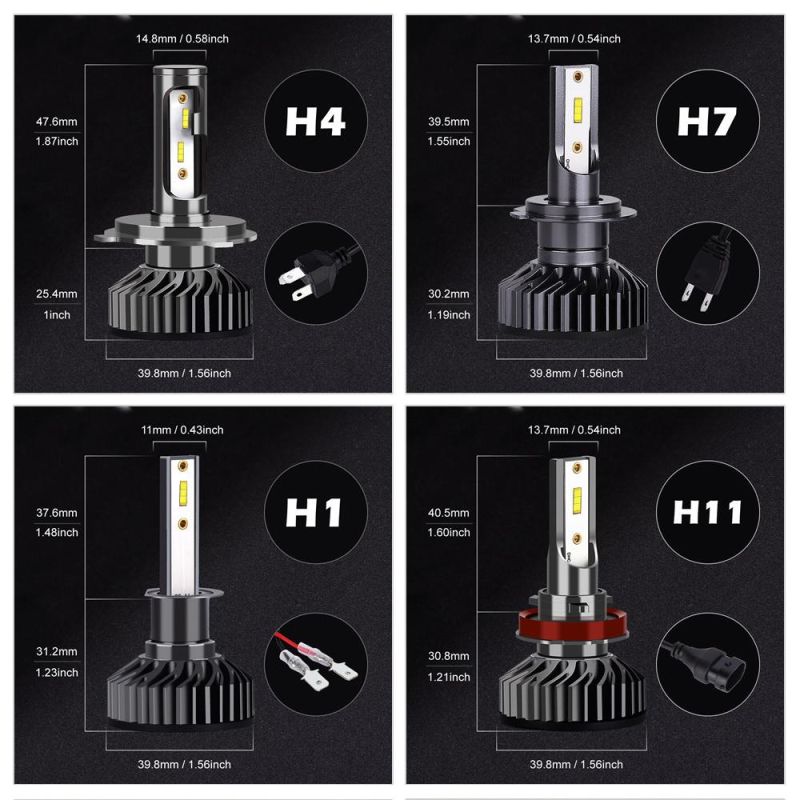 LED Csp F2 Headlight 55W 10000lm 360 Degree Motorcycle Lights 6000K 12V H1 H7 H4 9007 H13 Auto Headlamp Car LED Headlight Bulbs Conversion Kit