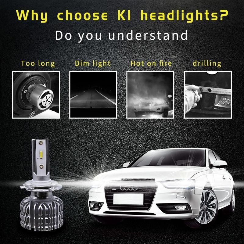 K1 2PCS H7 LED 12000lm Mini Car Headlight Bulbs H1 LED H7 H8 H9 H11 H4 Headlight Kit 9005 Hb3 9006 Hb4 Auto LED H4 H3 Auto Lights
