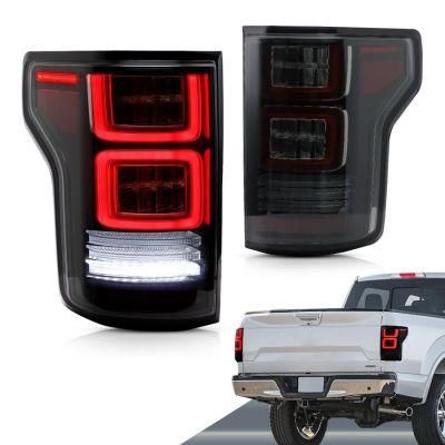 Full LED Tail Lights Compatible for Ford F-150 F150 2015 2016 2017 2018 2019 2020 Rear Lamp Assembly Red Clear for F150