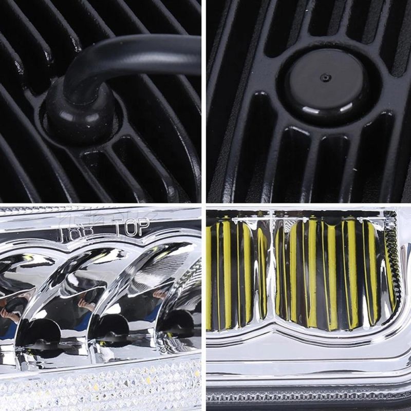 7inch Rectangular Headlight H4 Hi/Lo Beam Square 45W LED Work Light with DRL for Peterbilt Kenworth Freightliner Truck