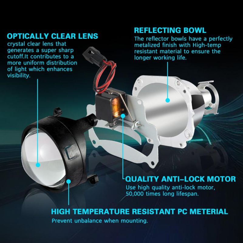 Car Bi Xenon HID Projector Retrofit Headlight Lens Auto Angle Eyes H1 H4 Kit