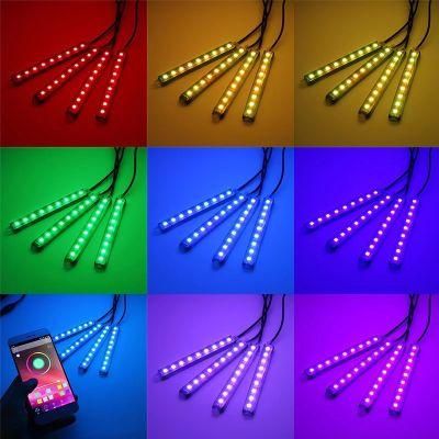 Factory Direct New Car LED Decoration Modified Car Door One Drag Four Monochrome 9LED Foot Atmosphere Lamp