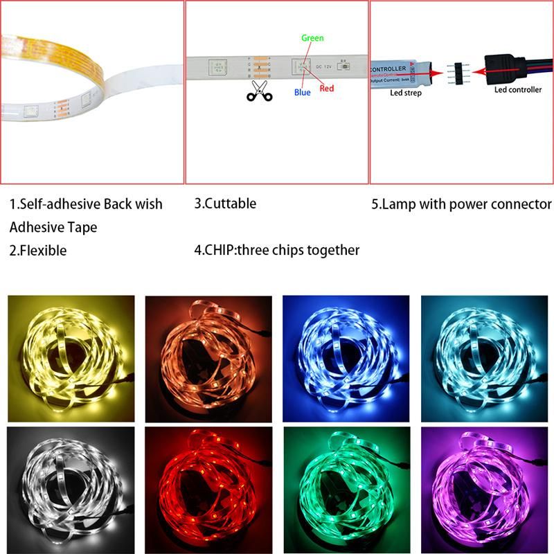 LED Strip Light 5050 10m Flex LED Strips with Power Adapter
