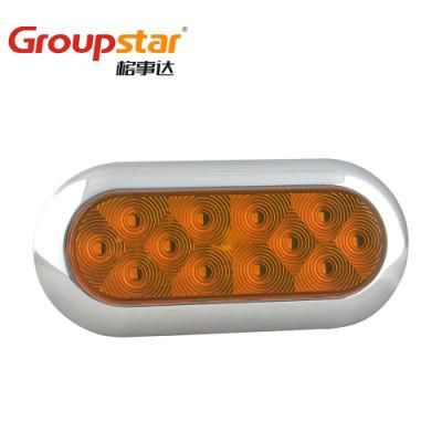 Manufacturer DOT Approval UV PC 6 Inch 12 PCS Indicator Turn Tail Light Trailer Truck LED Oval Stop Tail Light