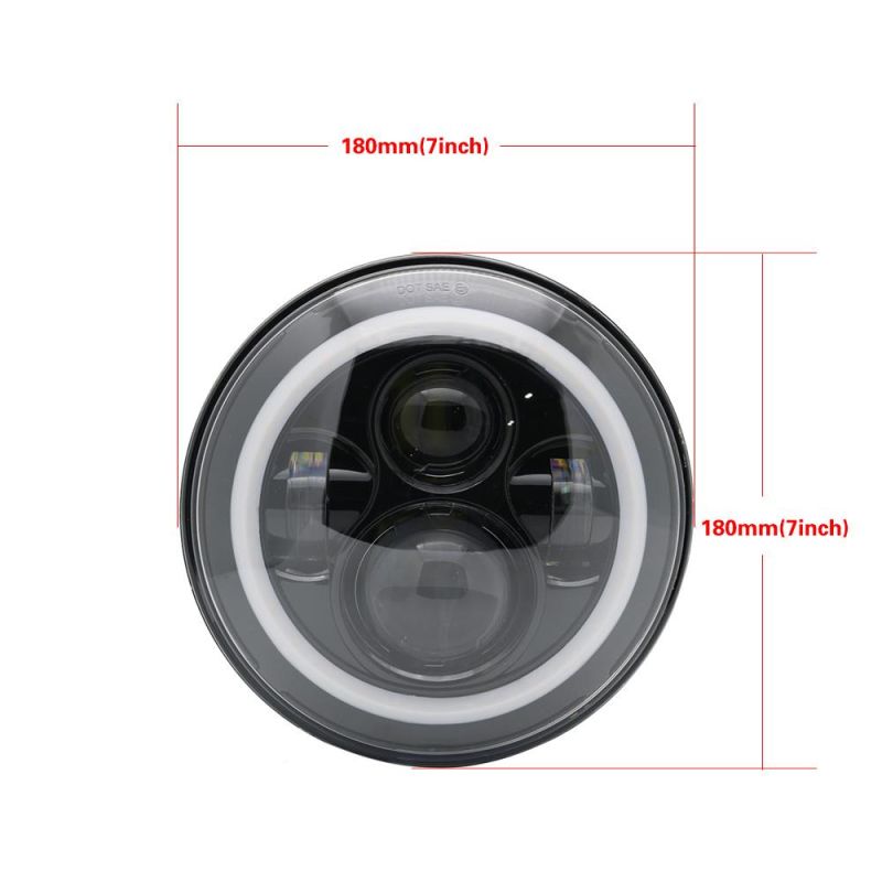 7" Inch Motorcycle Lighting System LED Headlight H4 LED Lamp H13 Black Projector LED Light Bulb Headlight for Motorcycle