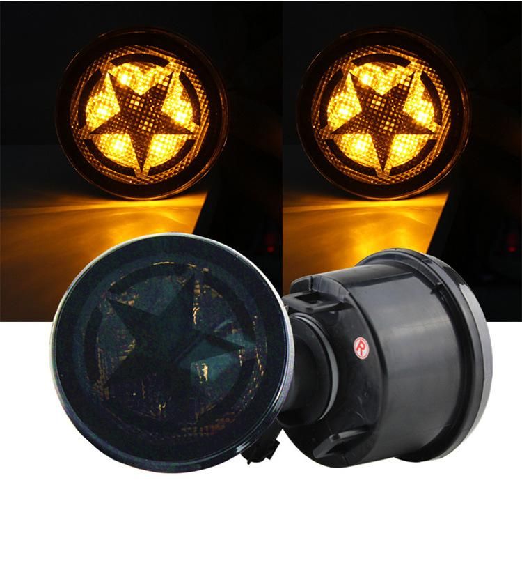 Jeep Wrangler Jk LED Smoker Turn Signal Light Jk Fender Flare Light Amber Color Five Star