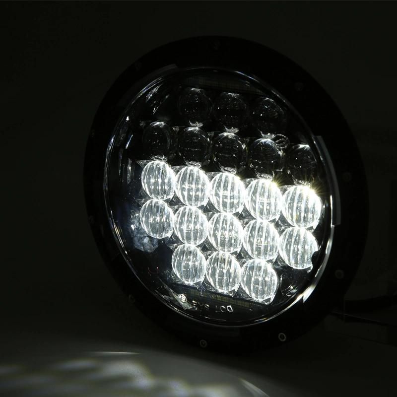 5D Lens 7" Round 126W LED Replacement Headlamp H4 Hi/Low Beam Headlight