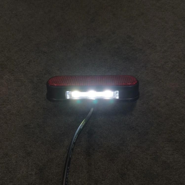 Motorcycle License Plate Light with E-MARK Red Reflector 3 LED