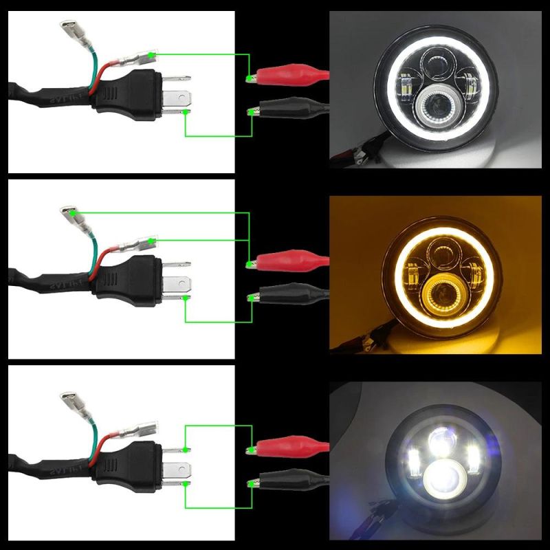 Super Bright Angel Eyes Optional 50W 7inch Round Headlights