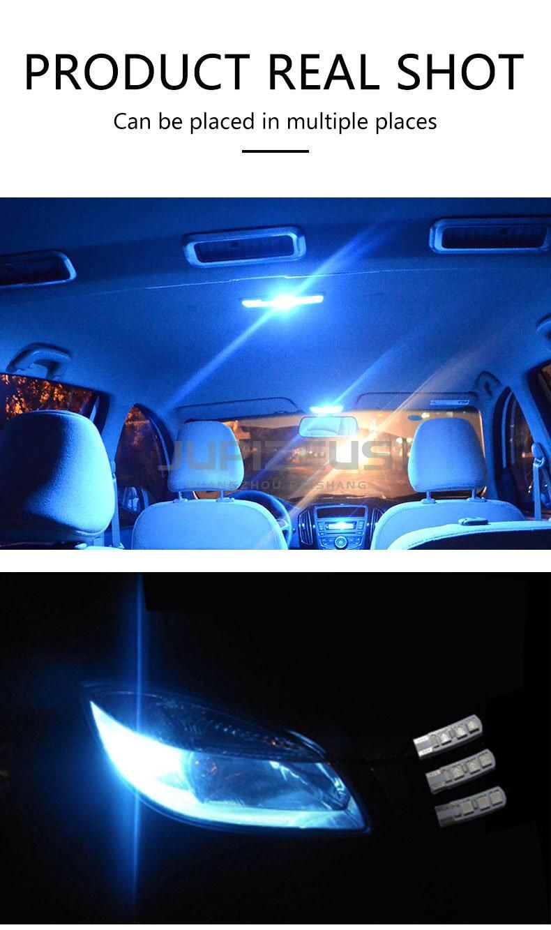 T10 W5w 194 168 COB 6 Chips Silicon Gel LED Car Auto Side Wedge Parking Light Lamp Bulb DC12V