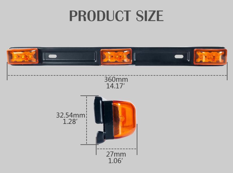 Marker Light Trailer Sealed Stainless Steel Trailer Identification LED Light Bar