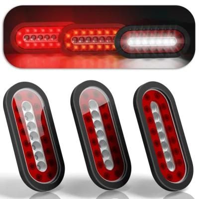 Oval Stop Brake Lights LED Waterproof Tail Lights Rubber Grommet Universal Turn Signal Lights