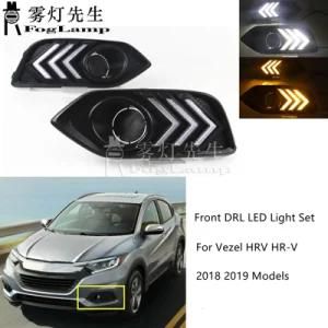 Front Bumper LED DRL Fog Lamp for Honda Hrv Hr-V Vezel 2018 2019 DRL Fog Lamp Cover Daytime Running Lights Turn Signal