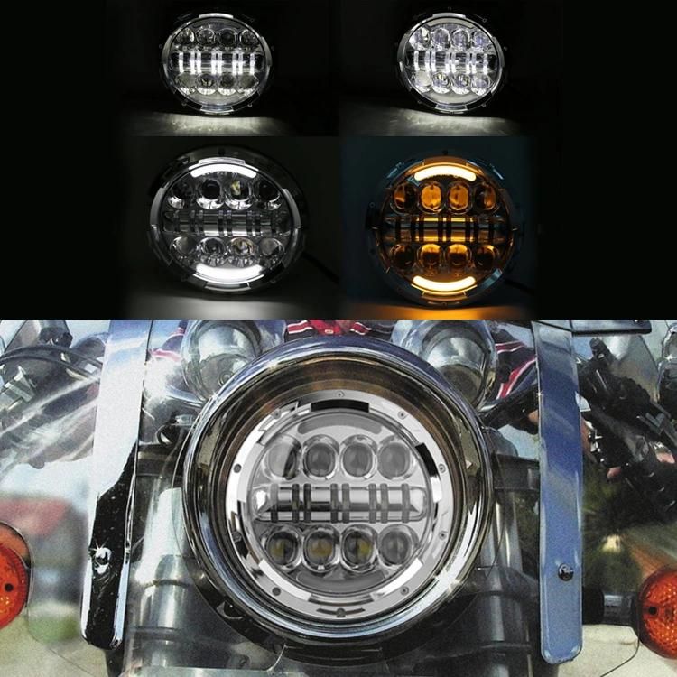 7 Inch Round Headlight for Wrangler Harley with DRL Turn Signal Jeep 7" 80W Headlights